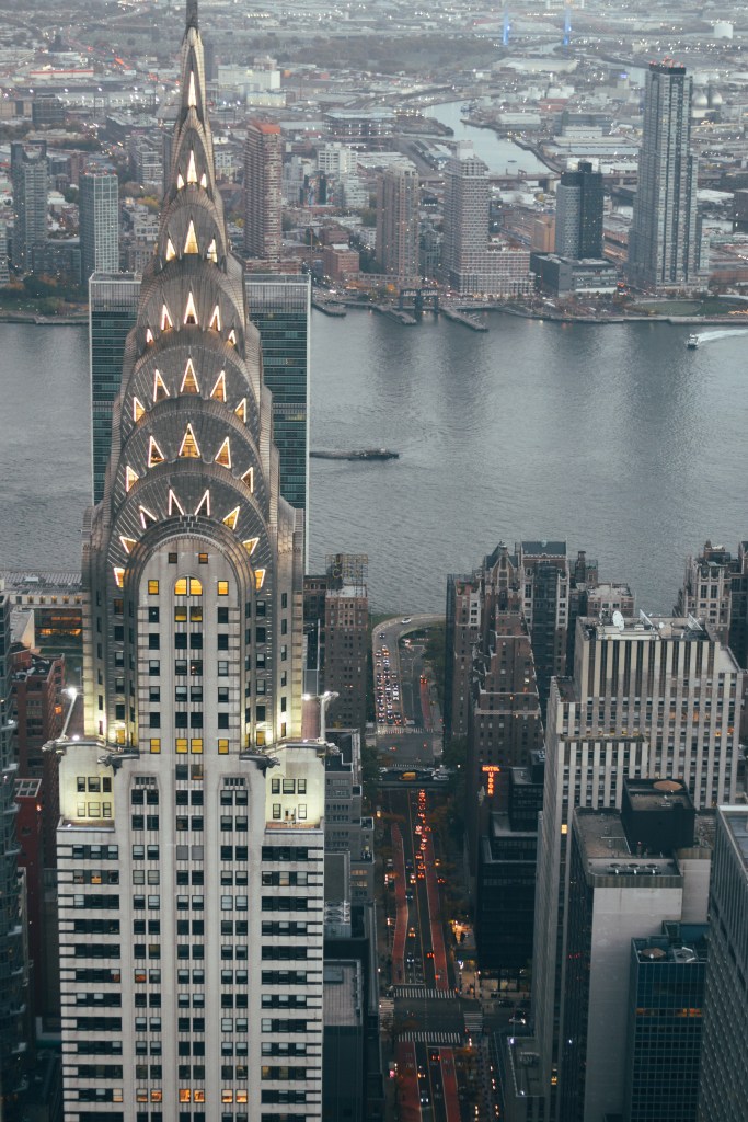 Chrysler building at Sunset from above at Summit One Vanderbilt