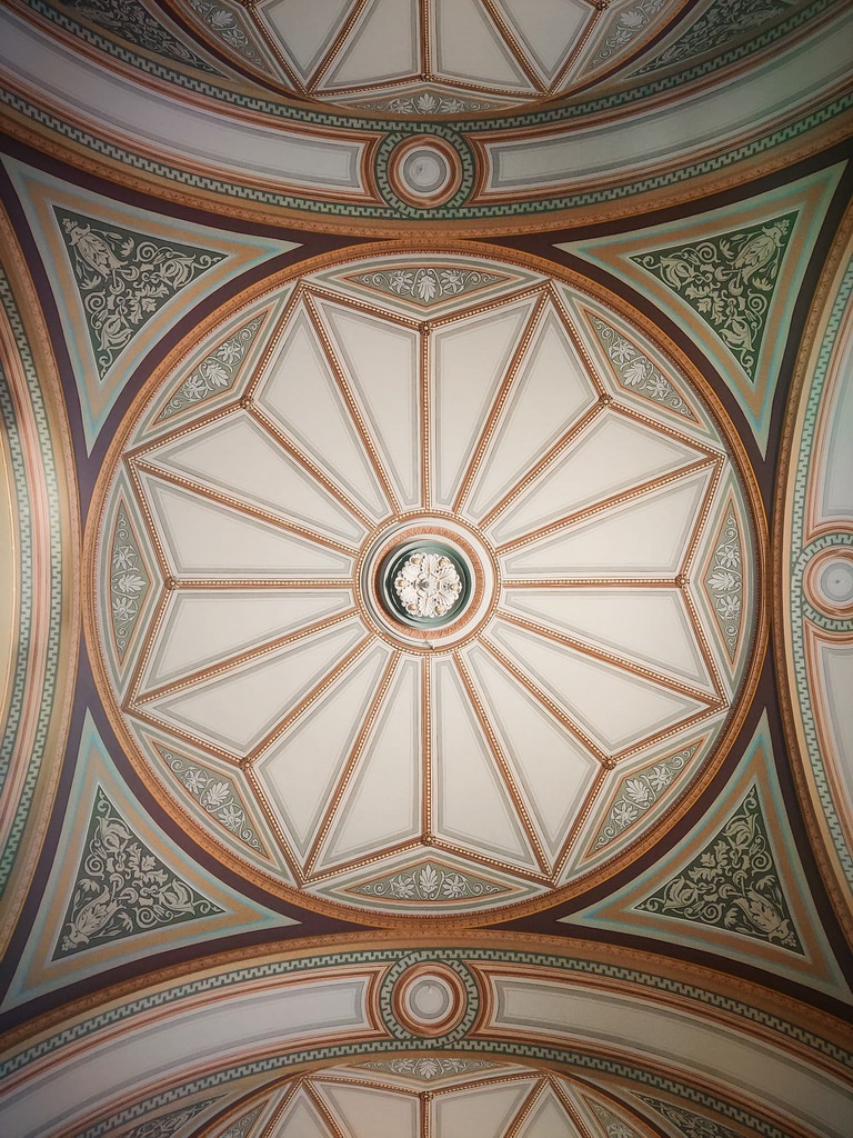 Beautiful design on a ceiling in the National Mueseum Stockholm