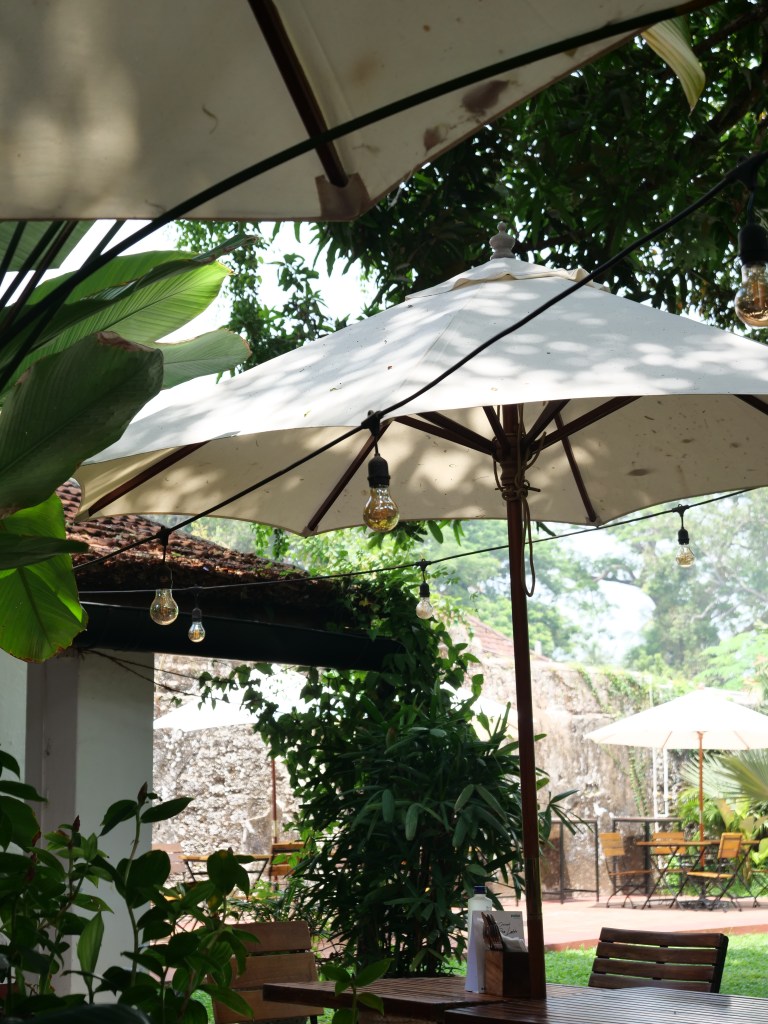 Outdoor seating area at Pandhal in Fort Kochi