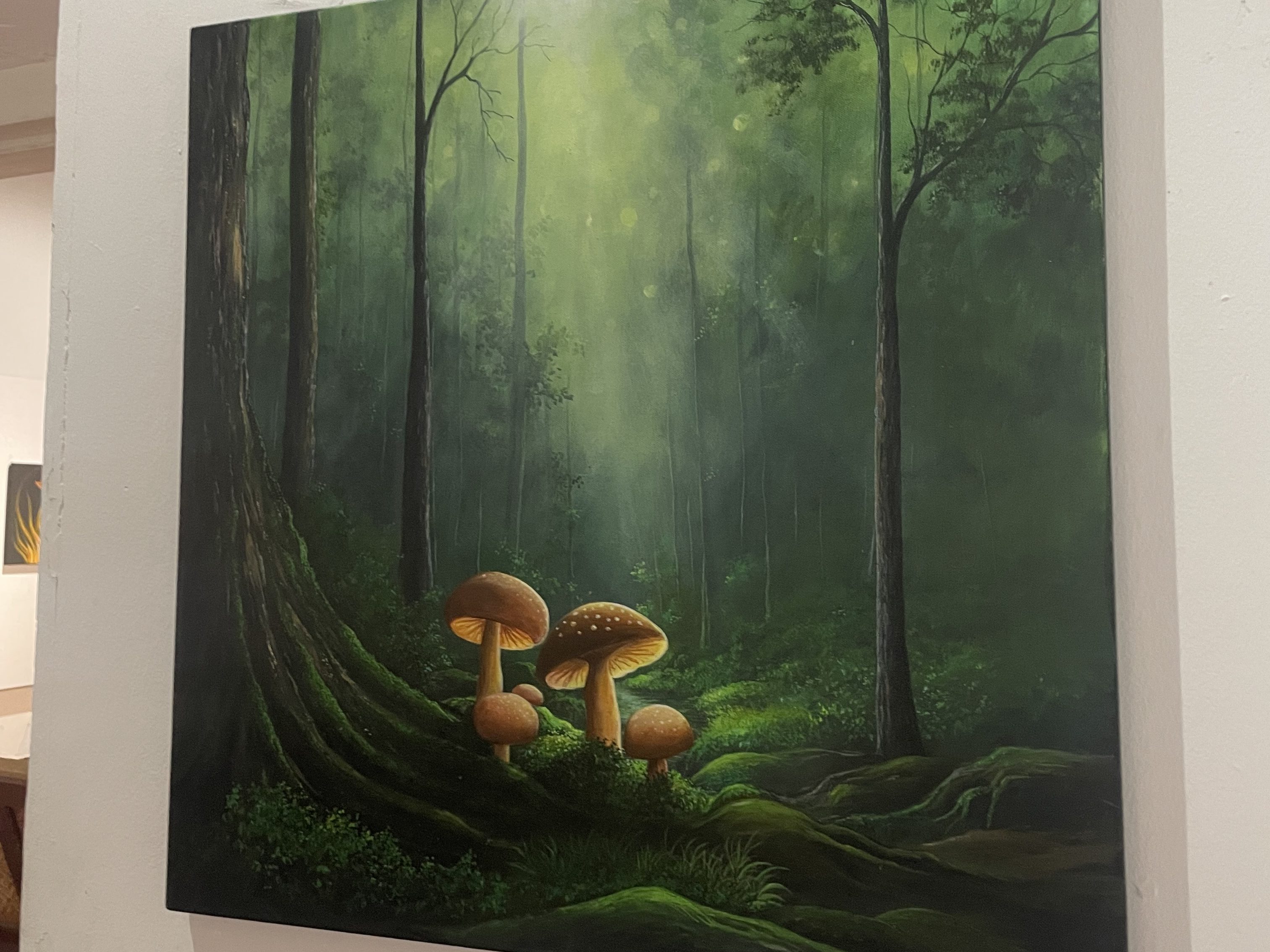 Artwork in the gallery at Pandhal in Fort Kochi